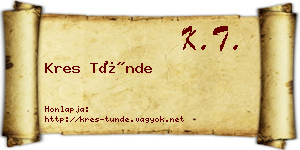 Kres Tünde névjegykártya